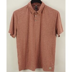 Vuori Strato Tech Polo Shirt Men's Large Short Sleeve Red Knit Performance